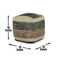 Jamal - Square Handwoven Woolen Pouf - Beige