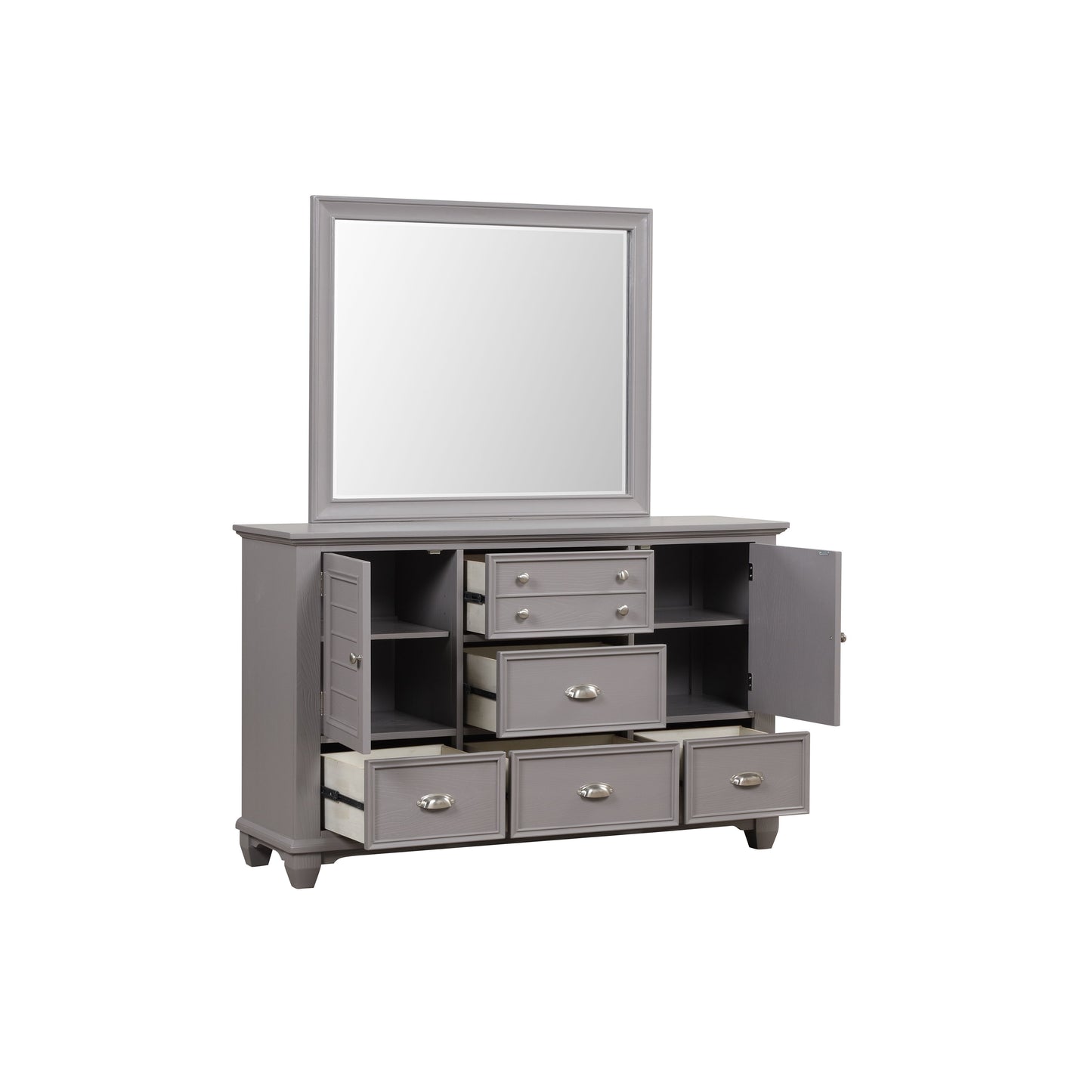 Jamestown - 2 Piece Dresser & Mirror - Gray