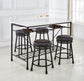 Claire - 5 Piece Set (Kitchen Island And 4 Stools) - Black