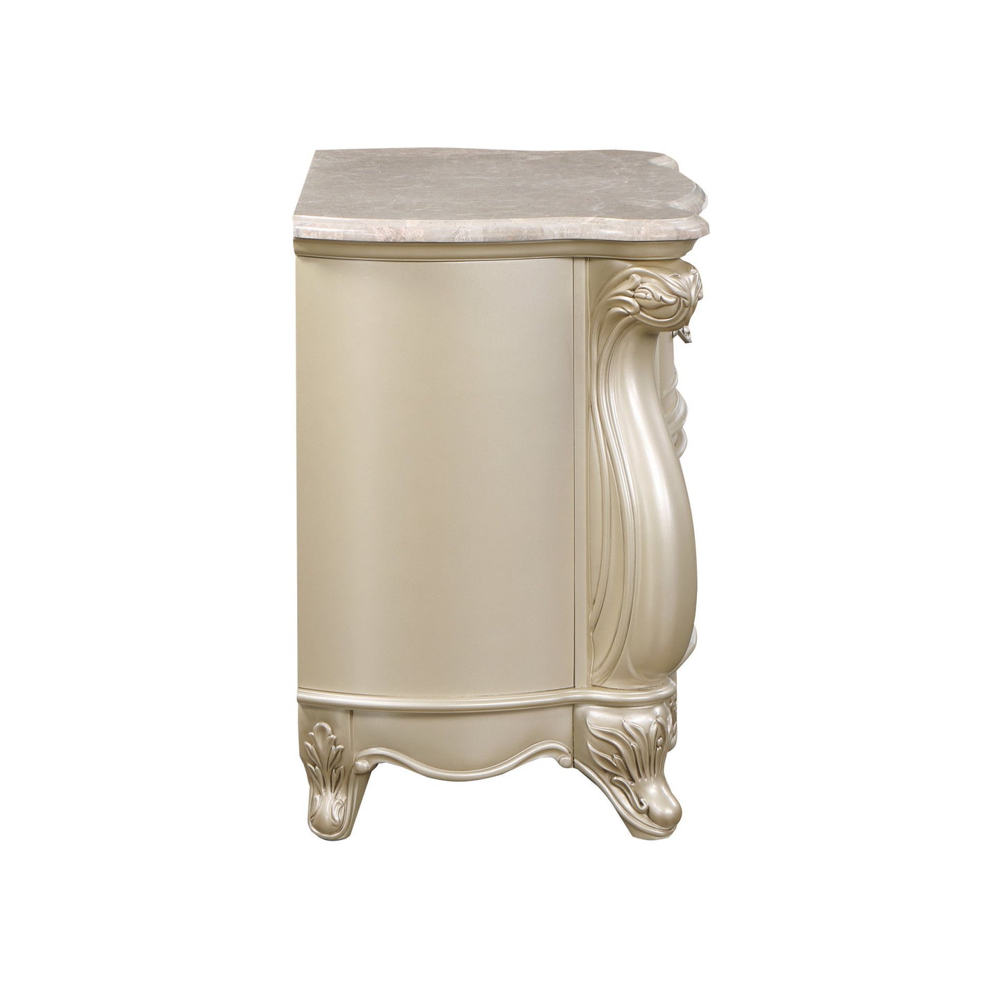 Monique - Nightstand With Marble Top - Champagne