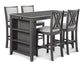 Amy - 60" Counter Table & Chairs With Storage