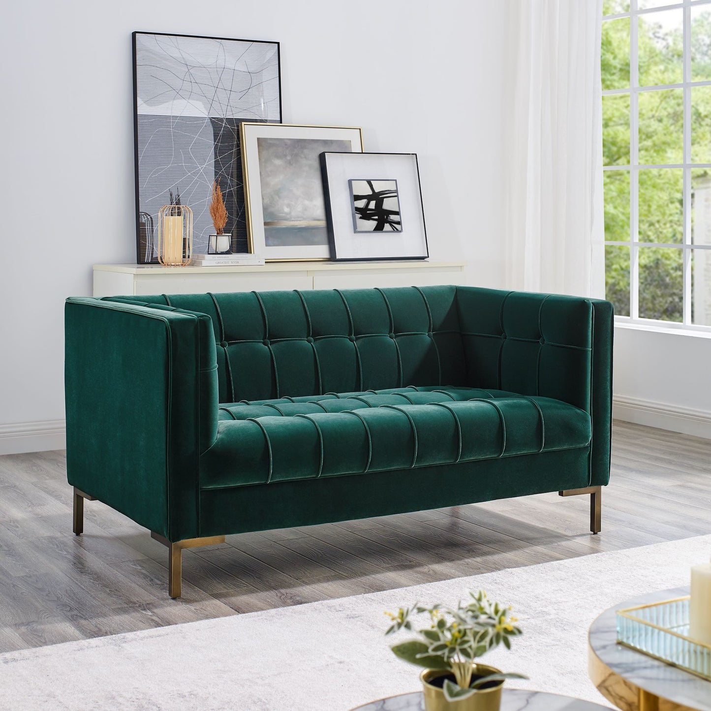 Isaac - Stitch Velvet Loveseat