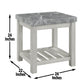 Canova - 3 Piece Gray Marble Table Set - White