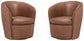 Barolo - 100% Italian Leather Swivel Club Chair (Set of 2)