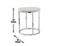 Echo - White Marble Top Round End Table - White