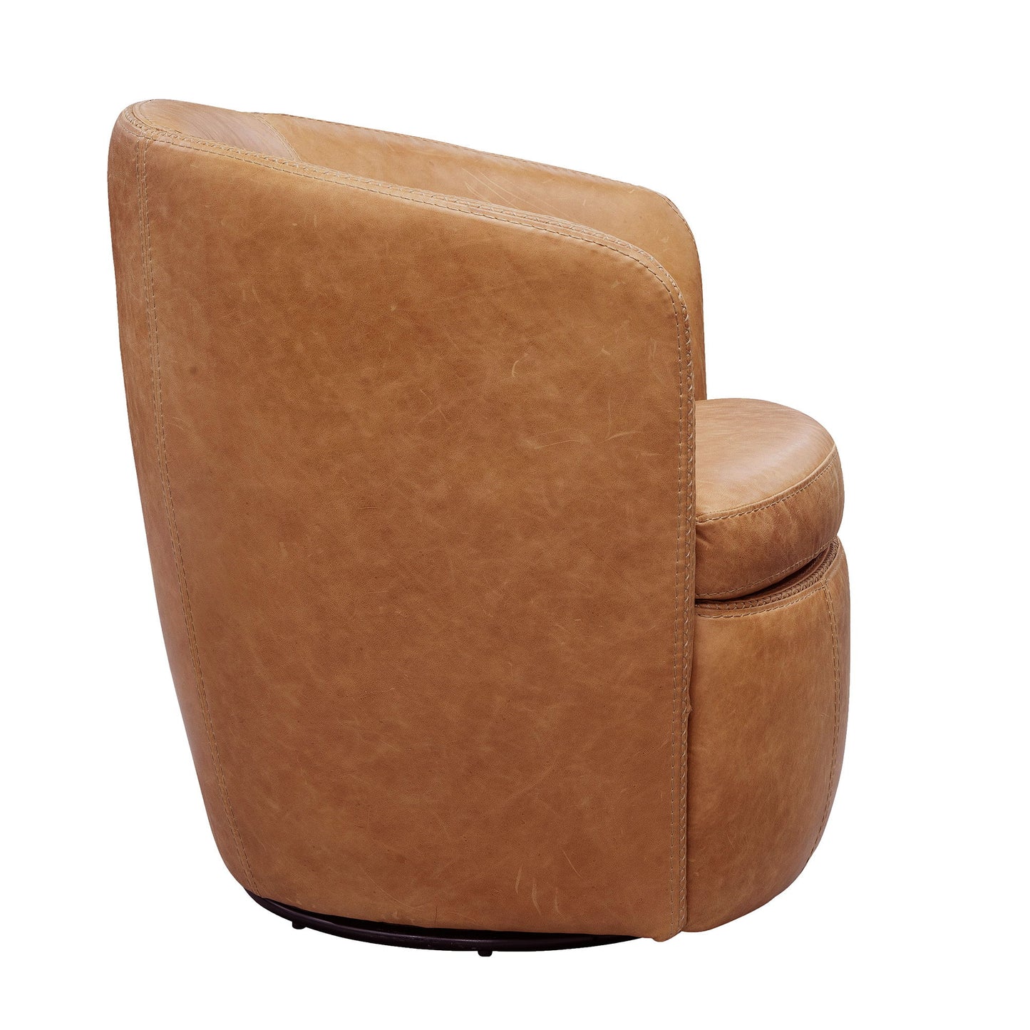 Barolo - 100% Italian Leather Swivel Club Chair (Set of 2)