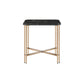 Daxton - Square End Table With Faux Marble Top - Black