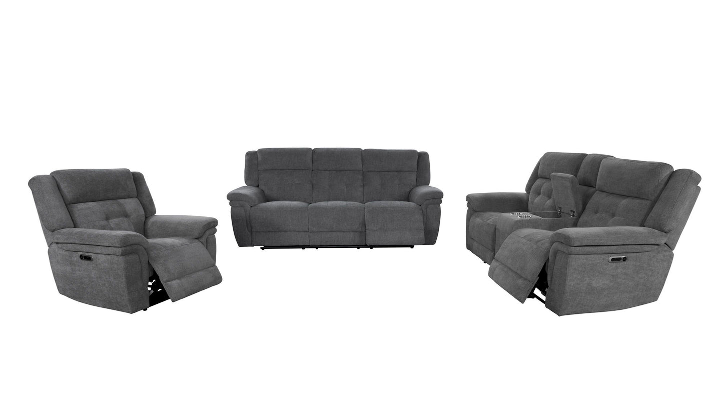 Richland - Power Reclining Sofa - Bristol Grey