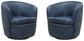 Barolo - 100% Italian Leather Swivel Club Chair (Set of 2)