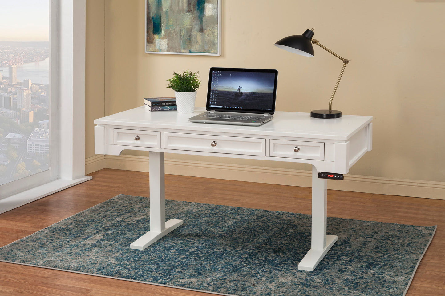 Boca - Power Lift Desk - Cottage White