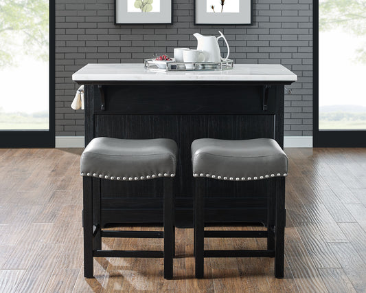 Aspen - 3 Piece Kitchen Island Set - Black