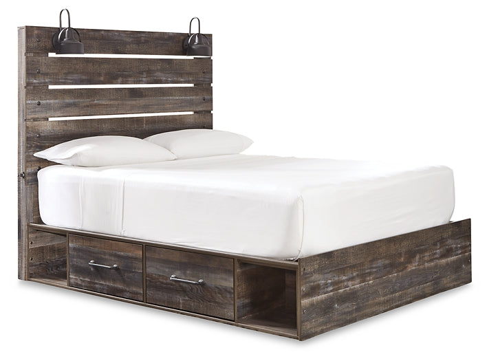 Drystan  Panel Bed With 4 Storage Drawers