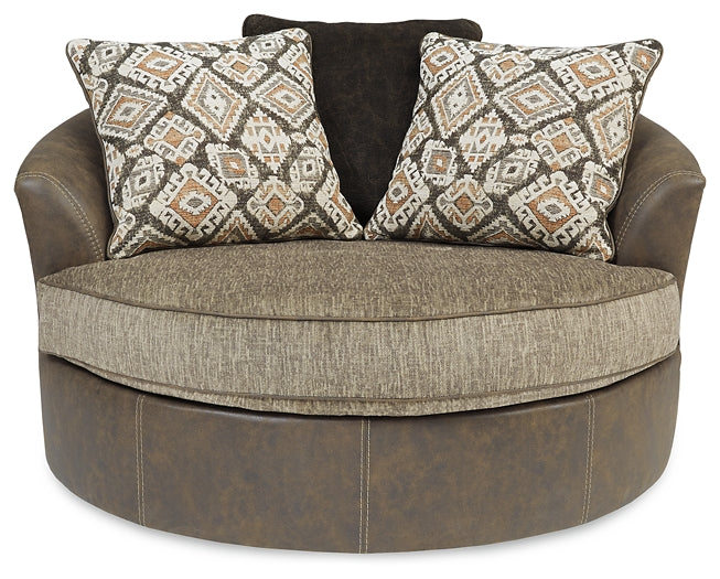 Abalone Oversized Swivel Accent Chair