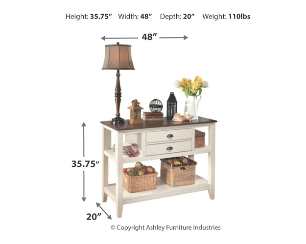 Whitesburg Dining Table and 4 Chairs with Storage