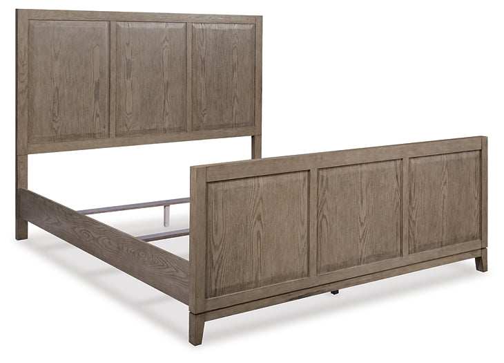 Chrestner California King Panel Bed with Mirrored Dresser