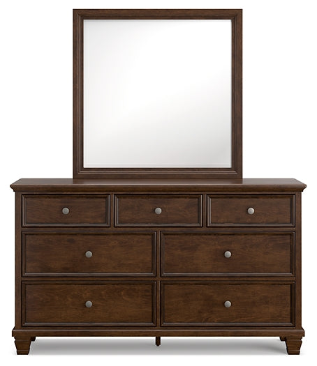 Danabrin King Panel Bed with Mirrored Dresser