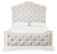 Arlendyne Queen Upholstered Bed with Mirrored Dresser and 2 Nightstands