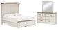 Darborn Queen Panel Bed with Mirrored Dresser