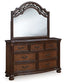 Lavinton Queen Poster Bed with Mirrored Dresser