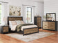 Vertani Queen Panel Bed with Mirrored Dresser, Chest and 2 Nightstands