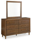 Lyncott King Upholstered Bed with Mirrored Dresser, Chest and 2 Nightstands