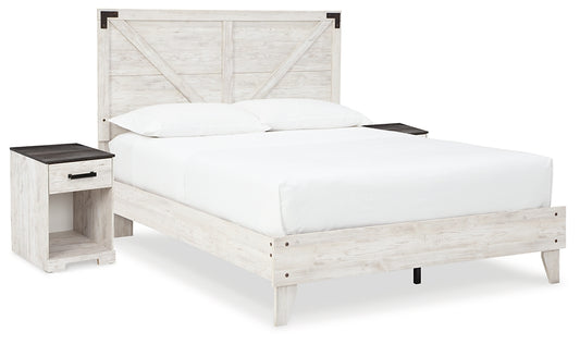 Shawburn Queen Panel Platform Bed with 2 Nightstands