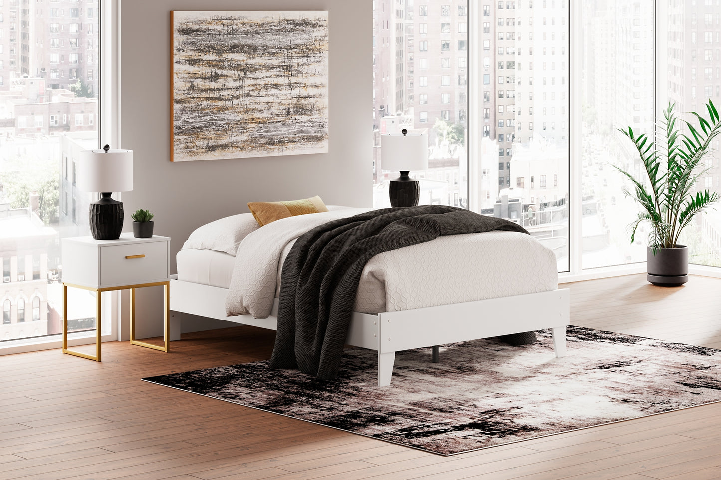 Socalle Full Platform Bed with Dresser and 2 Nightstands