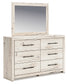 Lawroy King Panel Storage Bed with Mirrored Dresser and Nightstand